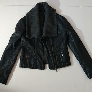 Allen B Black Faux Leather Coat